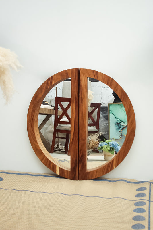 Espejo redondo doble